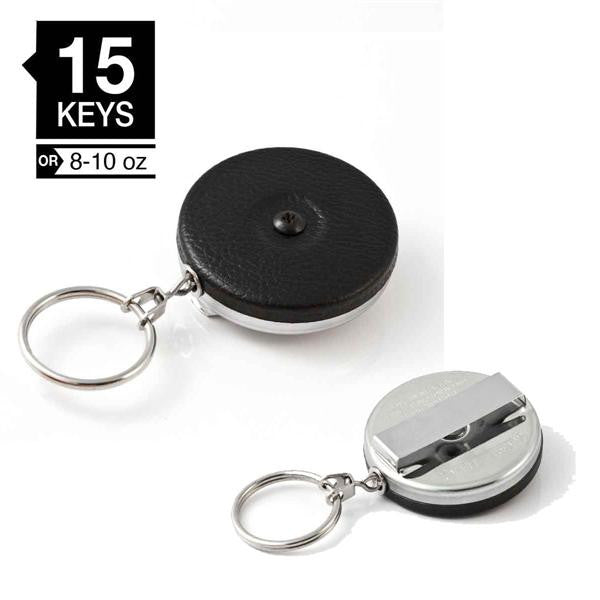 Key-Bak Model #3B Key Retractor Slip Thru Belt 24 Inch Chain BLACK