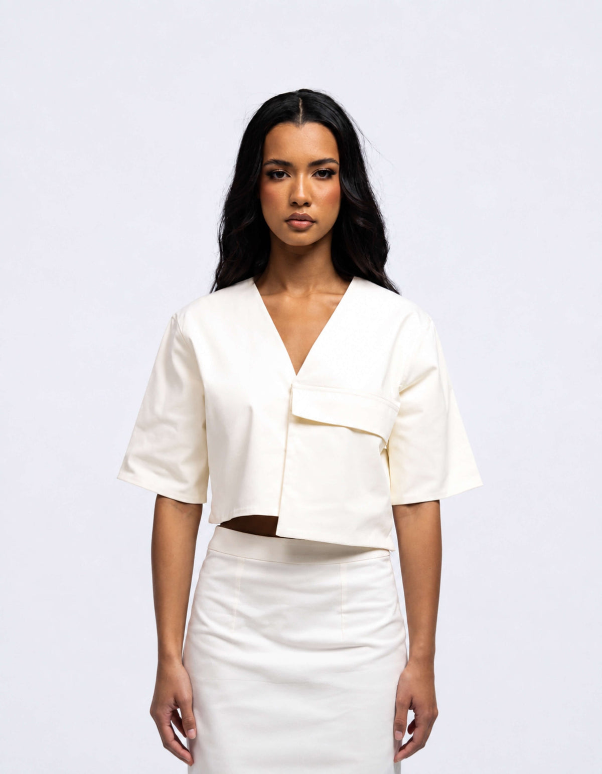 Oversize pocket crop top