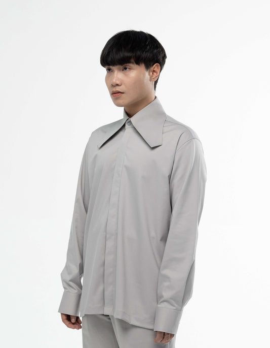 Crop collar shirt