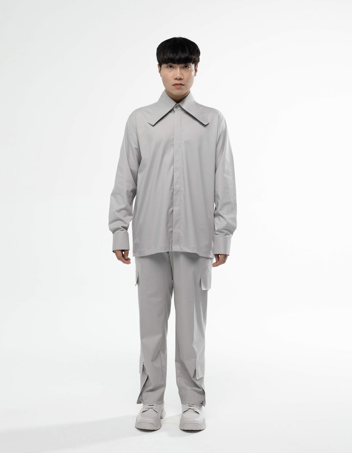 Crop collar shirt