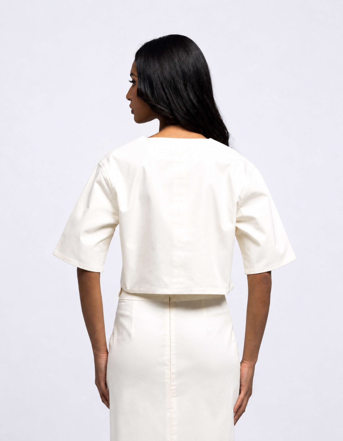 Oversize pocket crop top