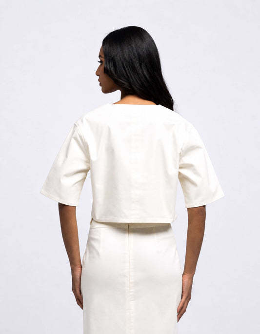 Oversize pocket crop top