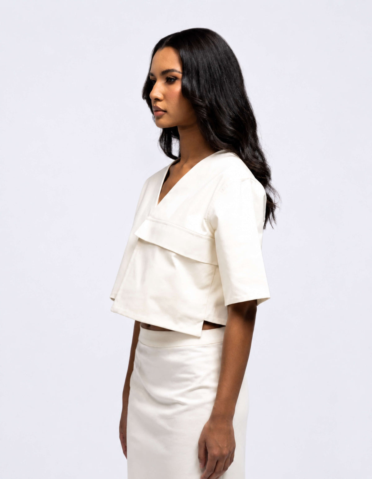 Oversize pocket crop top