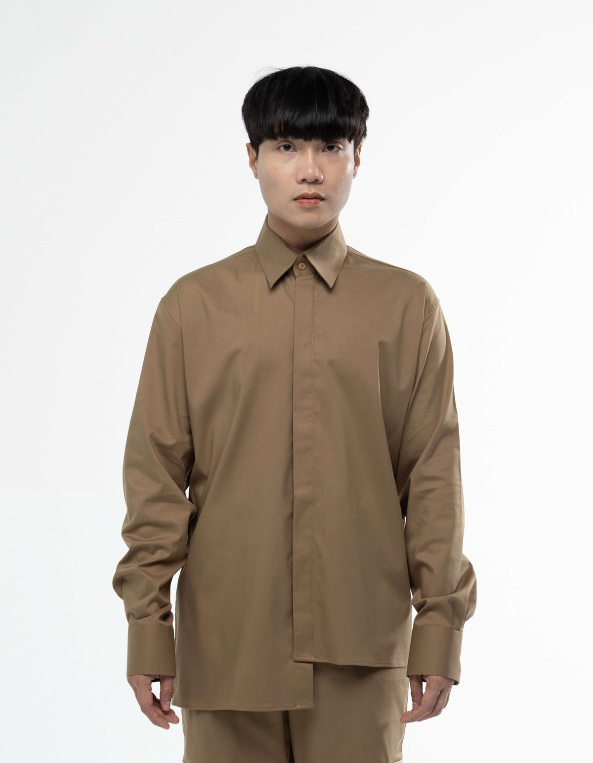 Asymmetrical long sleeve shirt