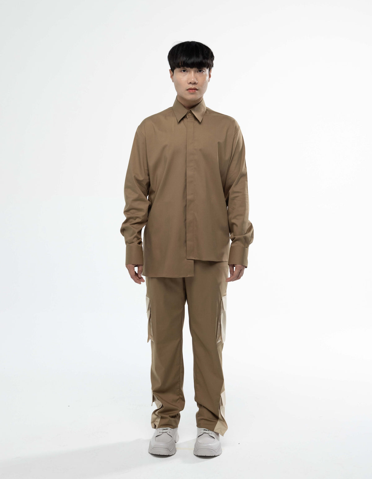Asymmetrical long sleeve shirt