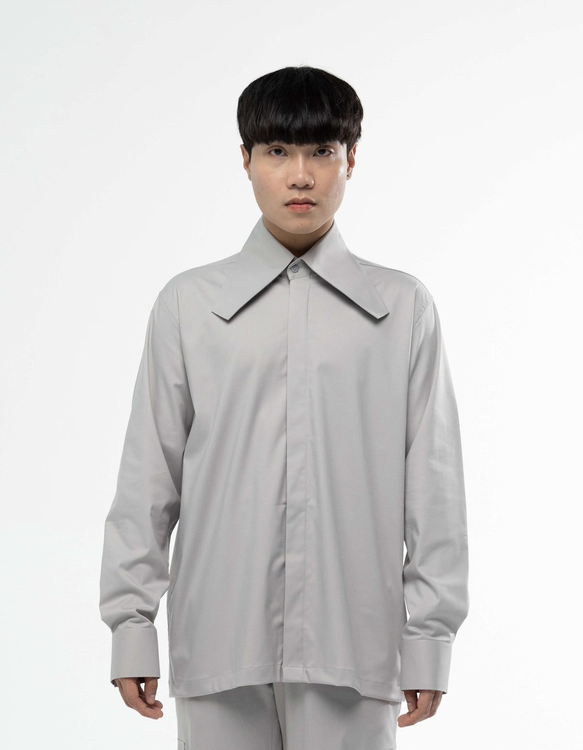 Crop collar shirt