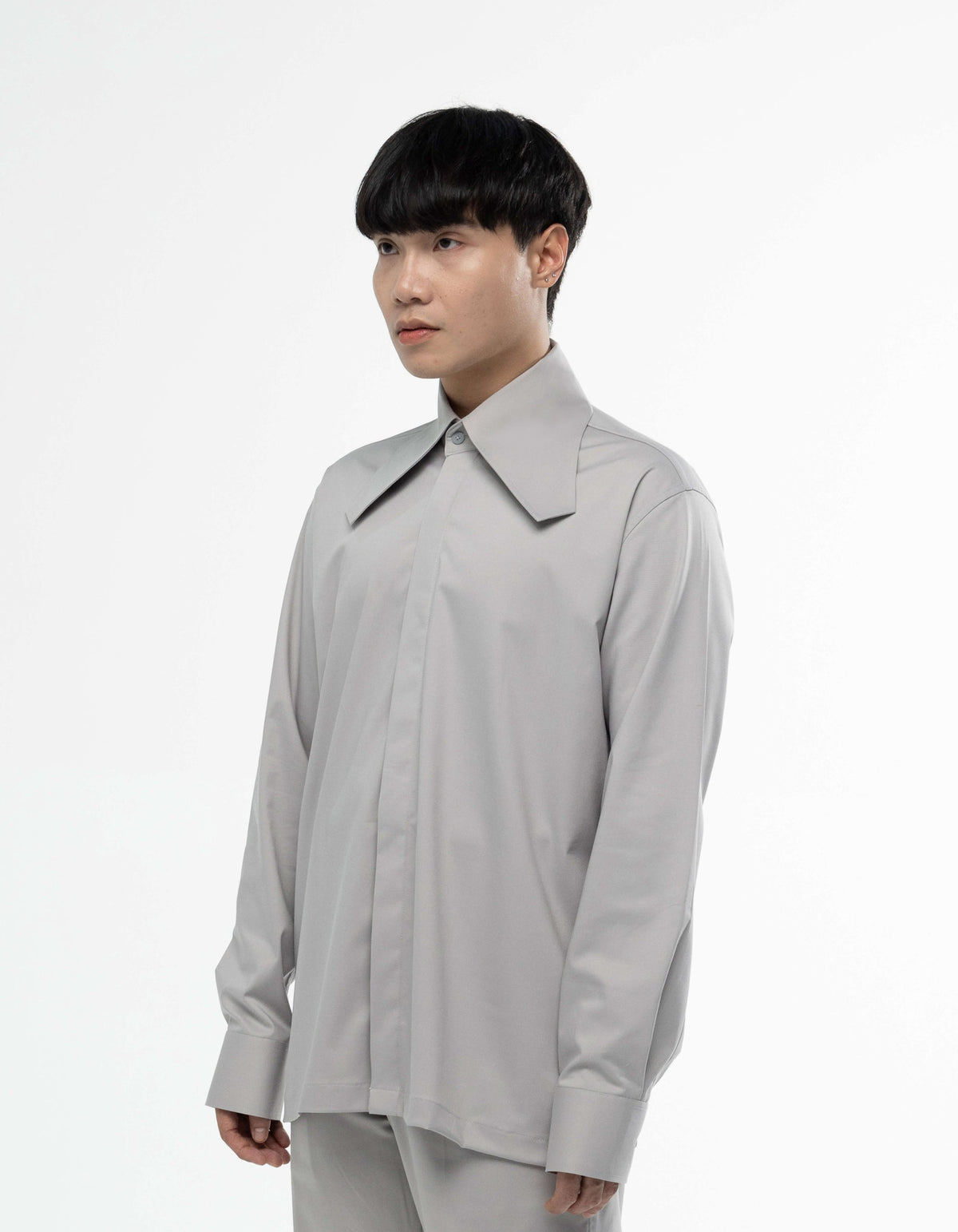 Crop collar shirt