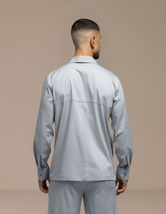 Long pocket zip up shirt