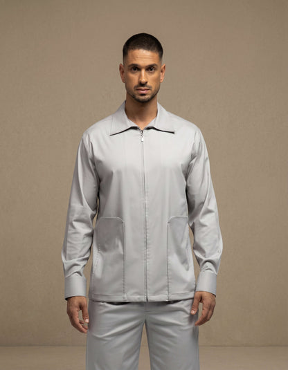 Long pocket zip up shirt