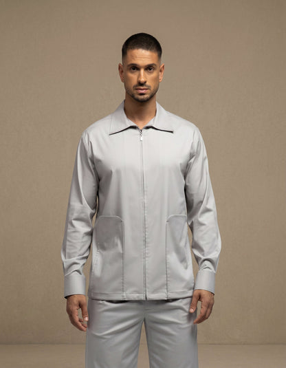 Long pocket zip up shirt