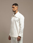 Crop collar zip up shirt