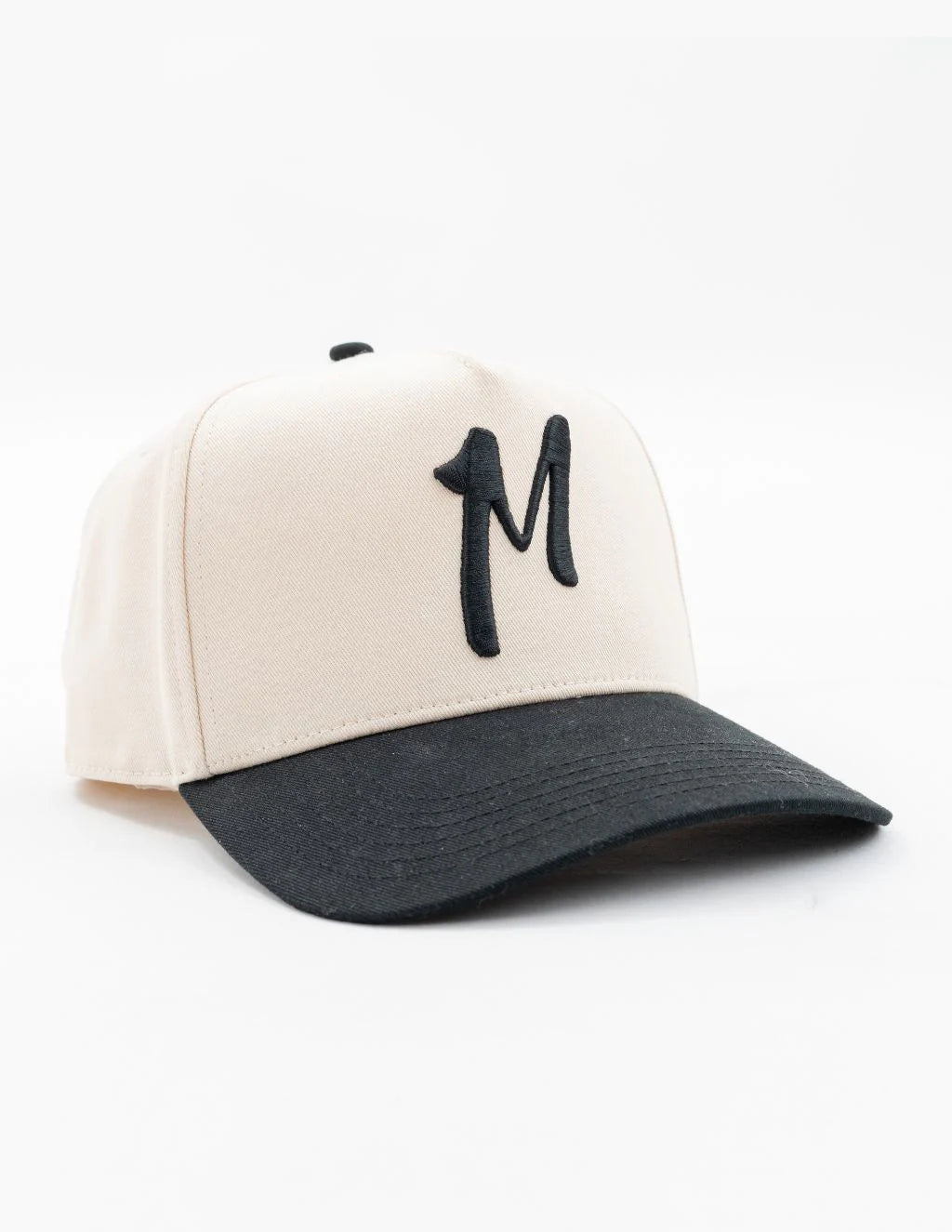 Cream & Black 'M' Hat