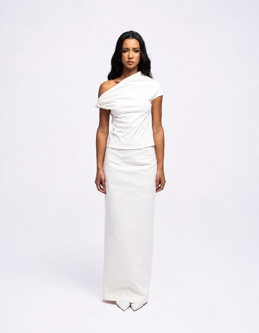 One shoulder twist top
